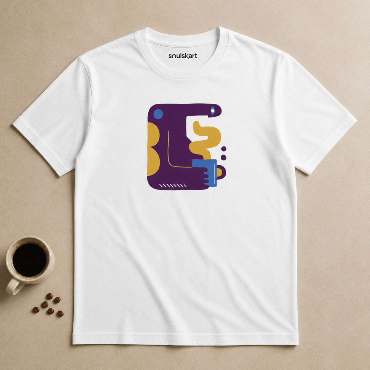Coffee Lover's Dream Abstract Tee — on hanger