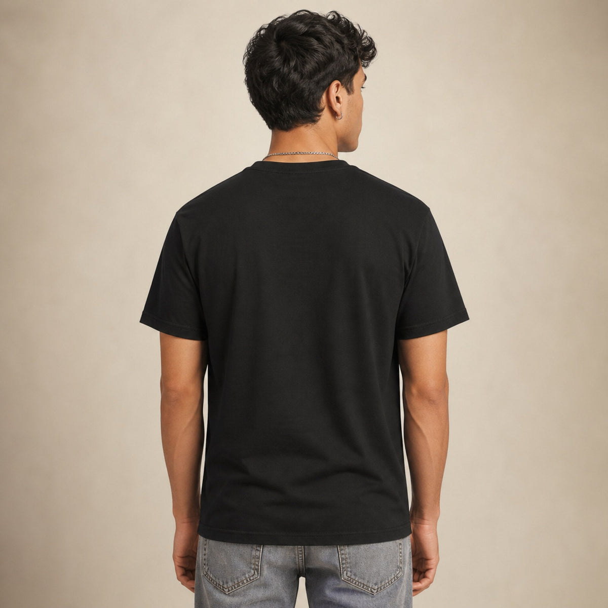 Coffee Coffee Coffee Coffee Print Tee — worn on model, back