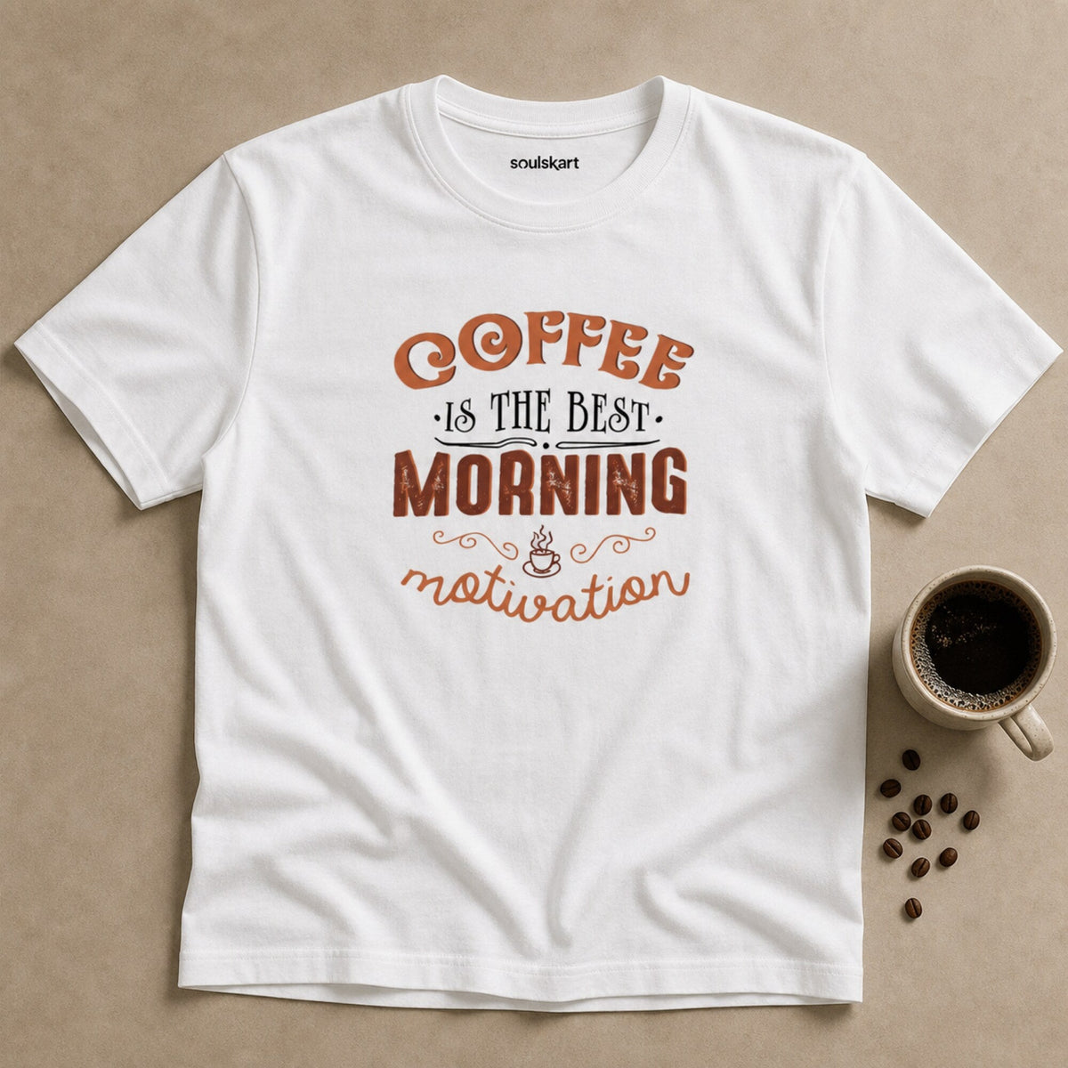 Coffee Motivation T-Shirt — on hanger
