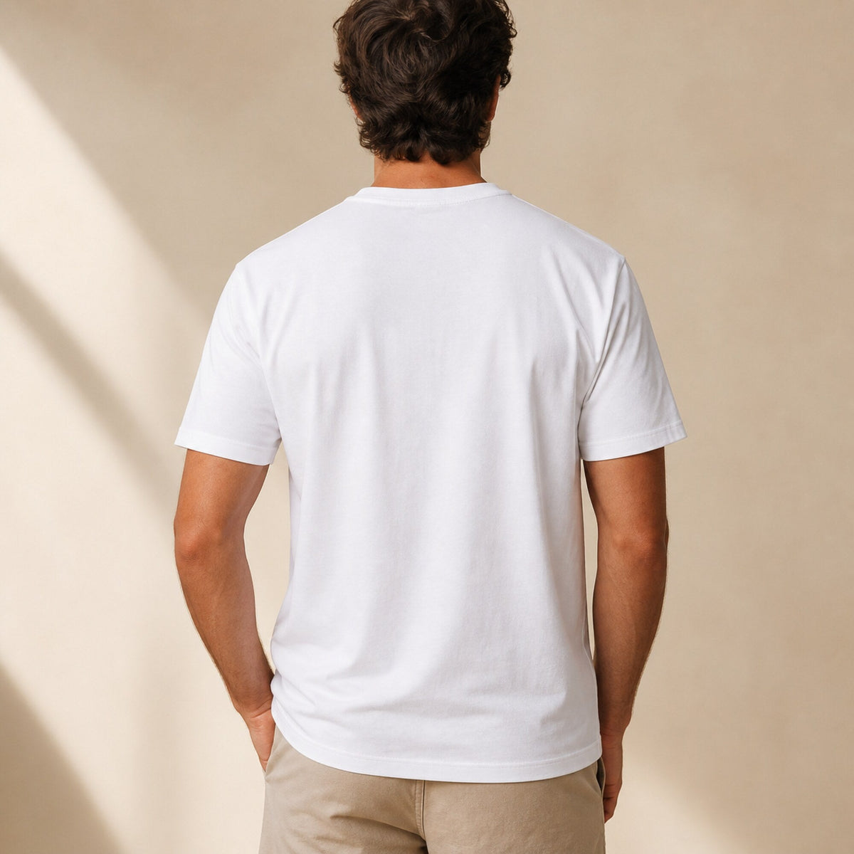 Coffee Needed Unisex Tee — worn on model, back