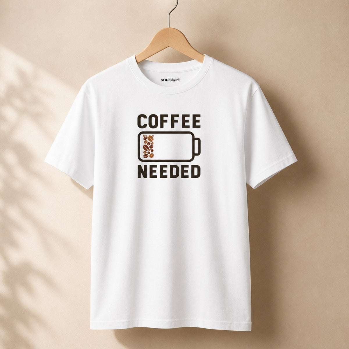 Coffee Needed Unisex Tee — on hanger