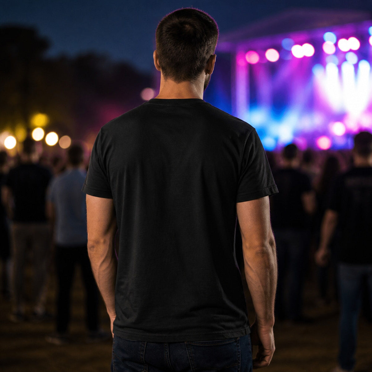 Cold Play Unisex T-Shirt — worn on model, back