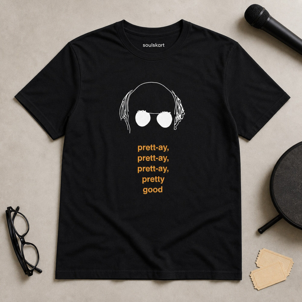 Curb Your Enthusiasm 'Good Enough' Larry David Tee — on hanger