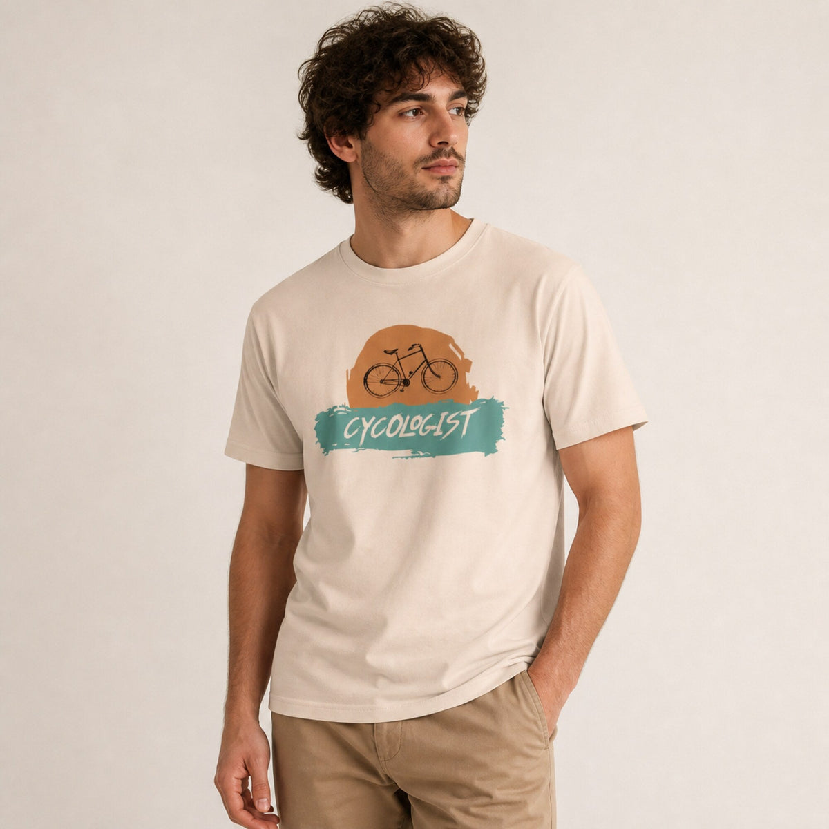Cycologist Unisex T-Shirt — worn on model, front