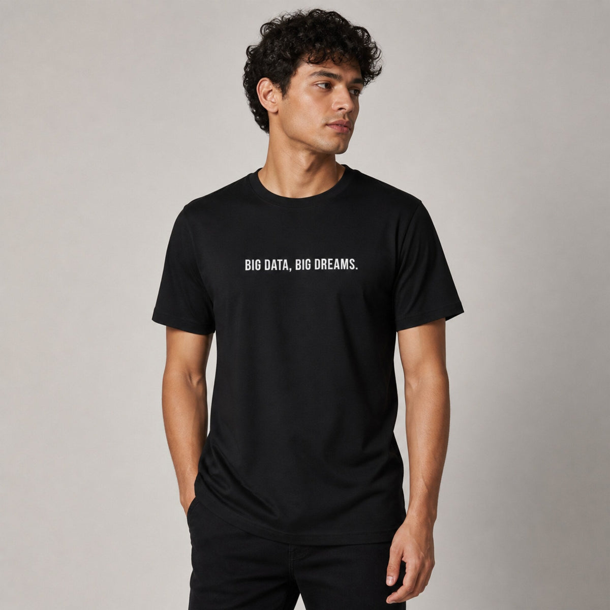 'Big Data. Big Dreams.' Data Scientist Tee — worn on model, front