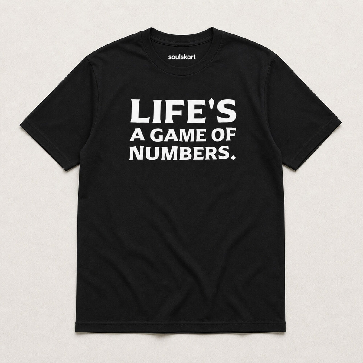 'Life's a Game of Numbers' Data Scientist Tee — on hanger