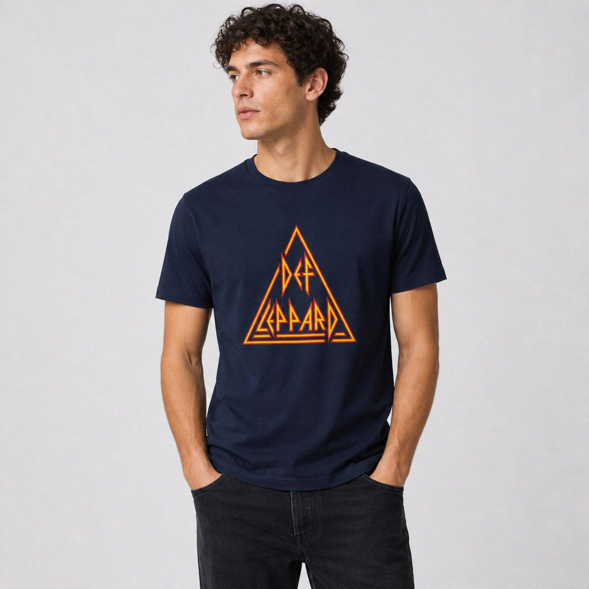 Def Leppard Rock Tee — worn on model, front