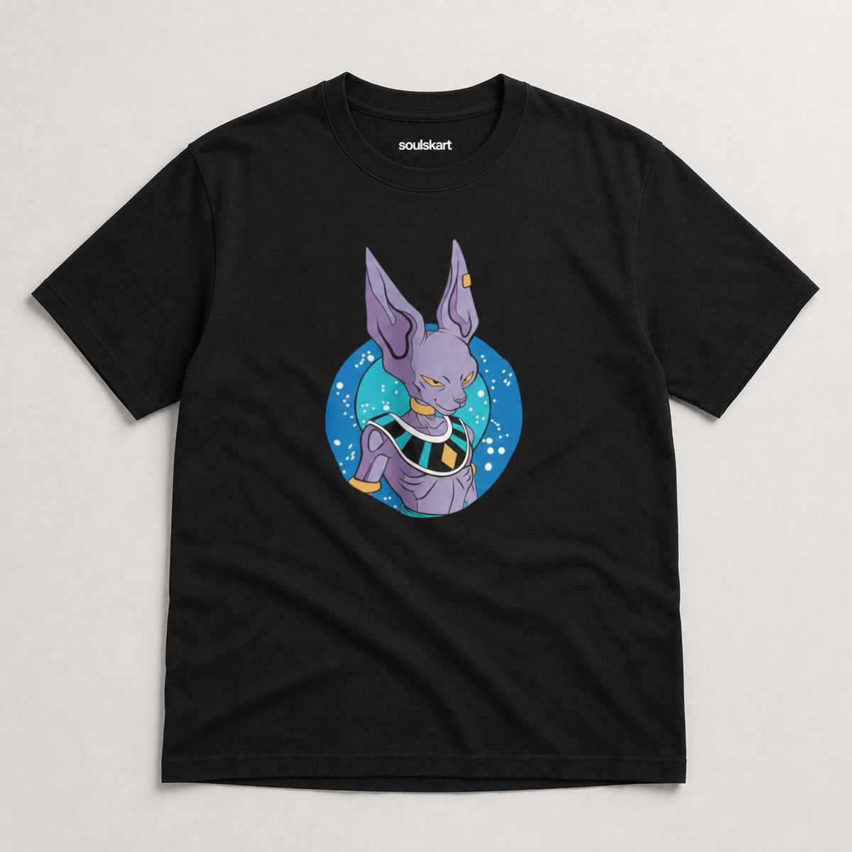 Destruction Deity Beerus Tee — on hanger