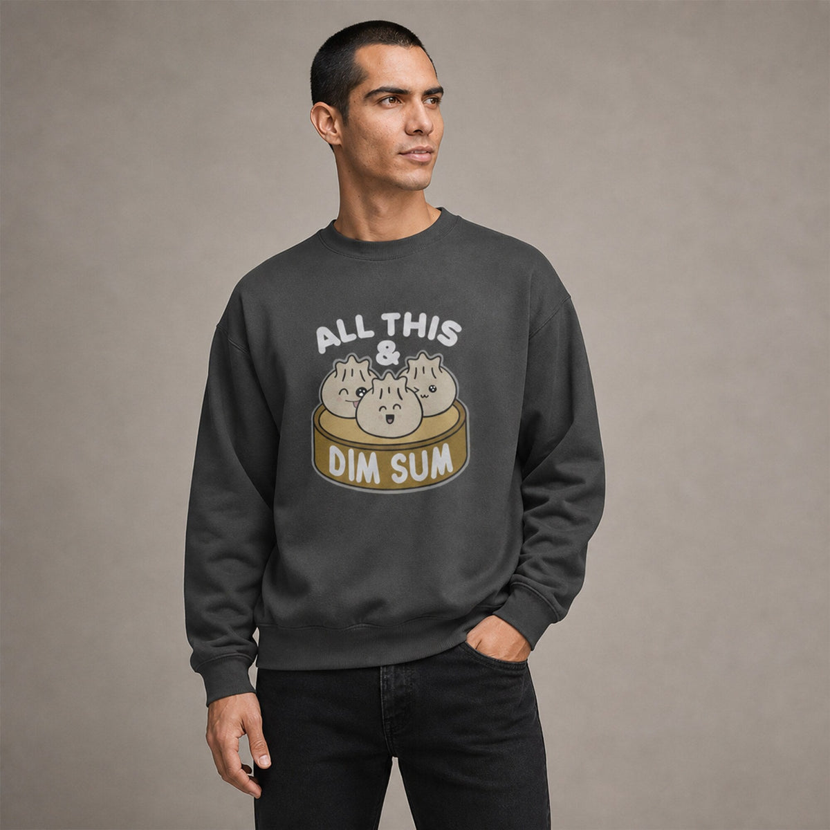 Dimsum Unisex Sweatshirt — worn on model, front