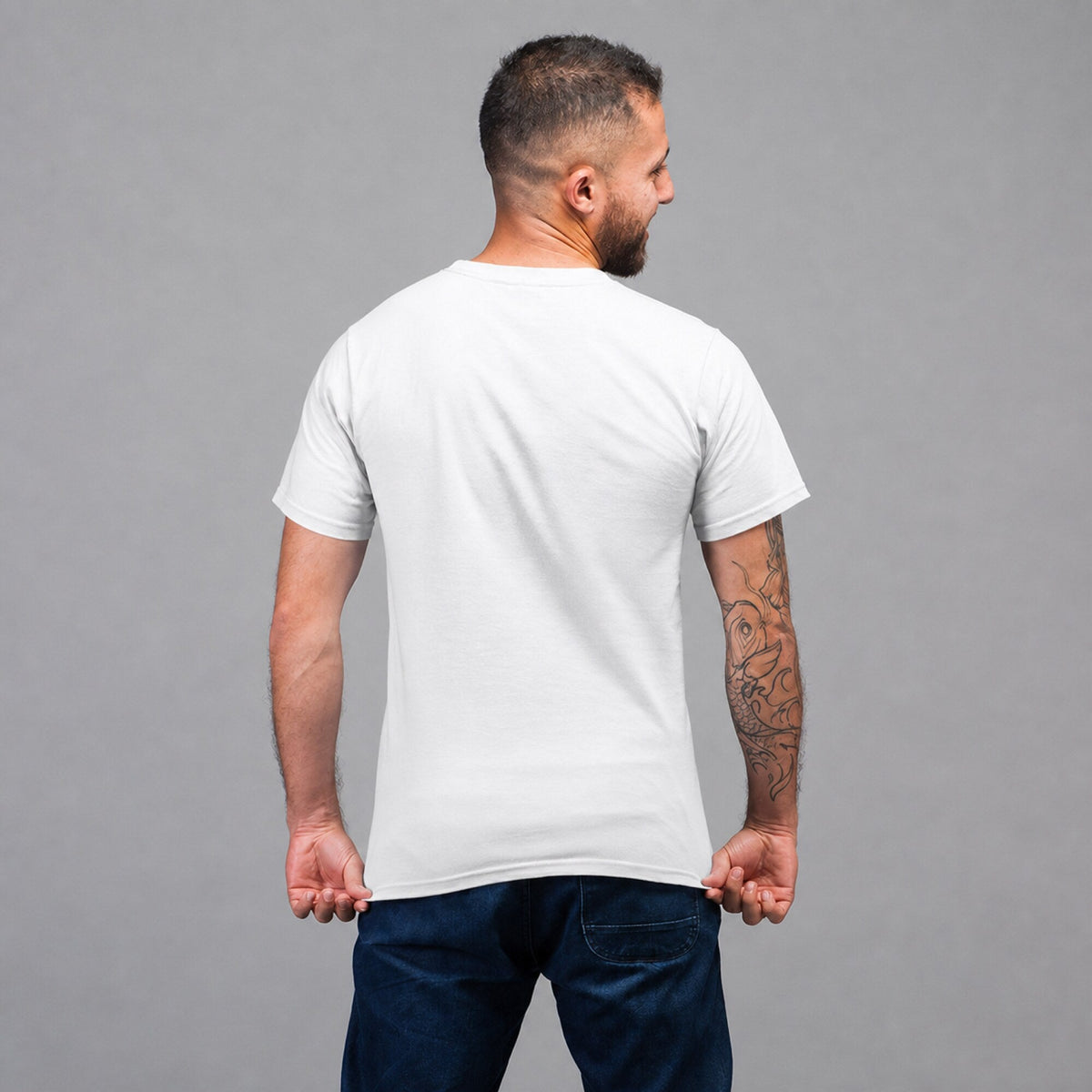 Dog Unisex T-Shirt — worn on model, back