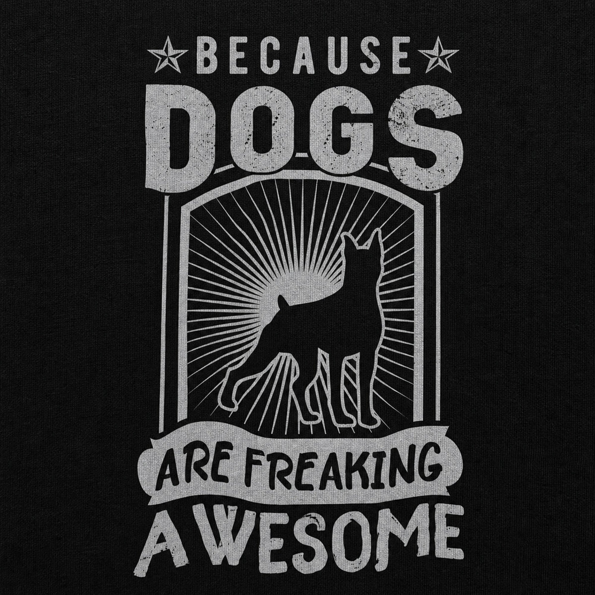 Dogs Are Freaking Awesome Unisex Printed T-Shirt — print detail close-up