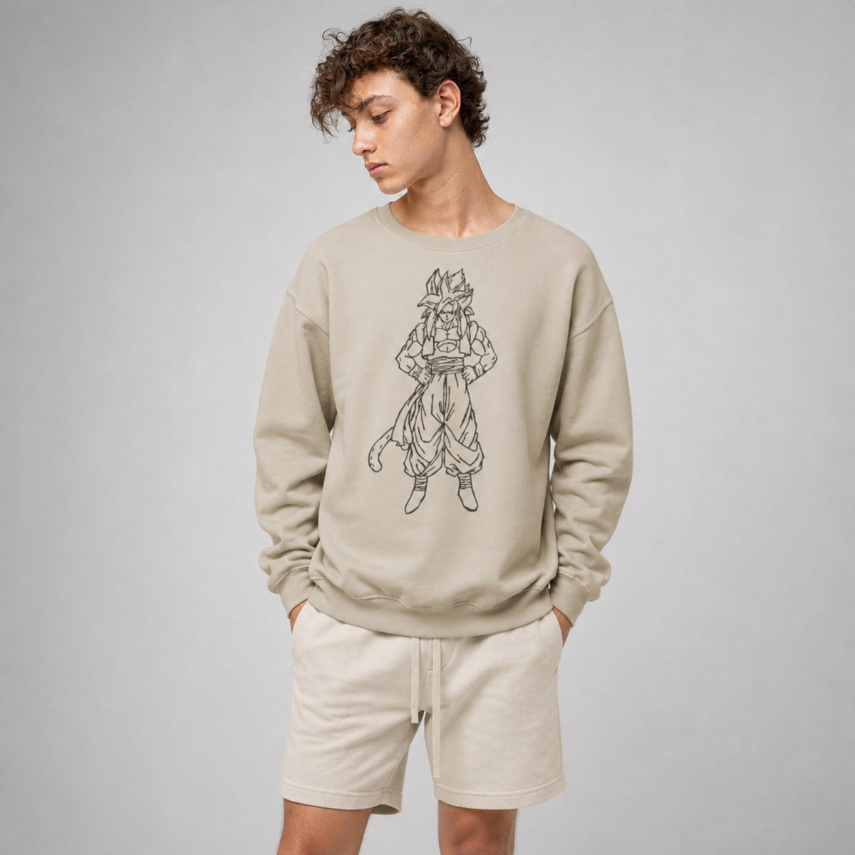 Dragon Ball Z Unisex Premium Sweatshirt — worn on model, front