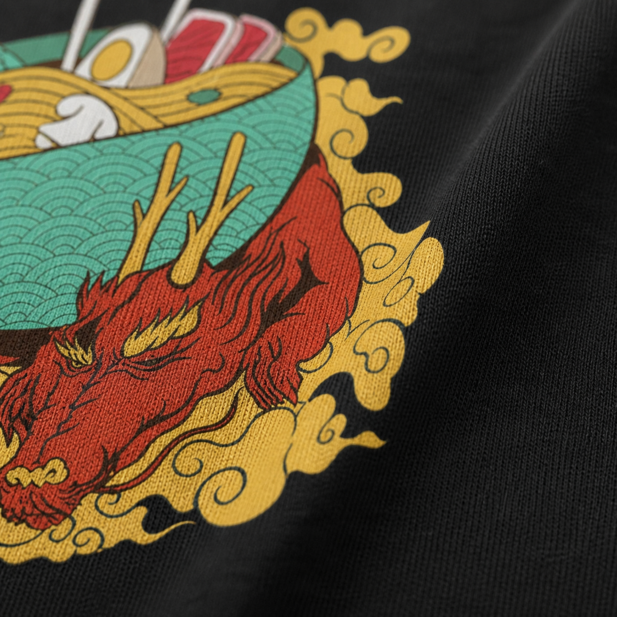 Dragon Ramen Delight: Unisex Cotton Tee for Noodle & Myth Lovers!