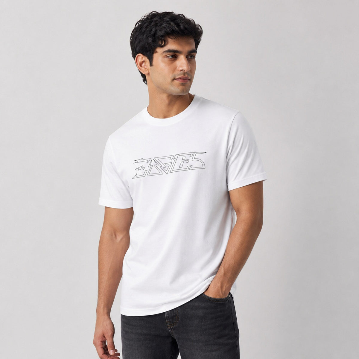 Eagles Band Tee — worn on model, front