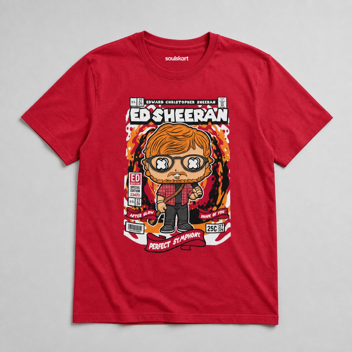 Ed Sheeran Pop Art Unisex T-Shirt — on hanger