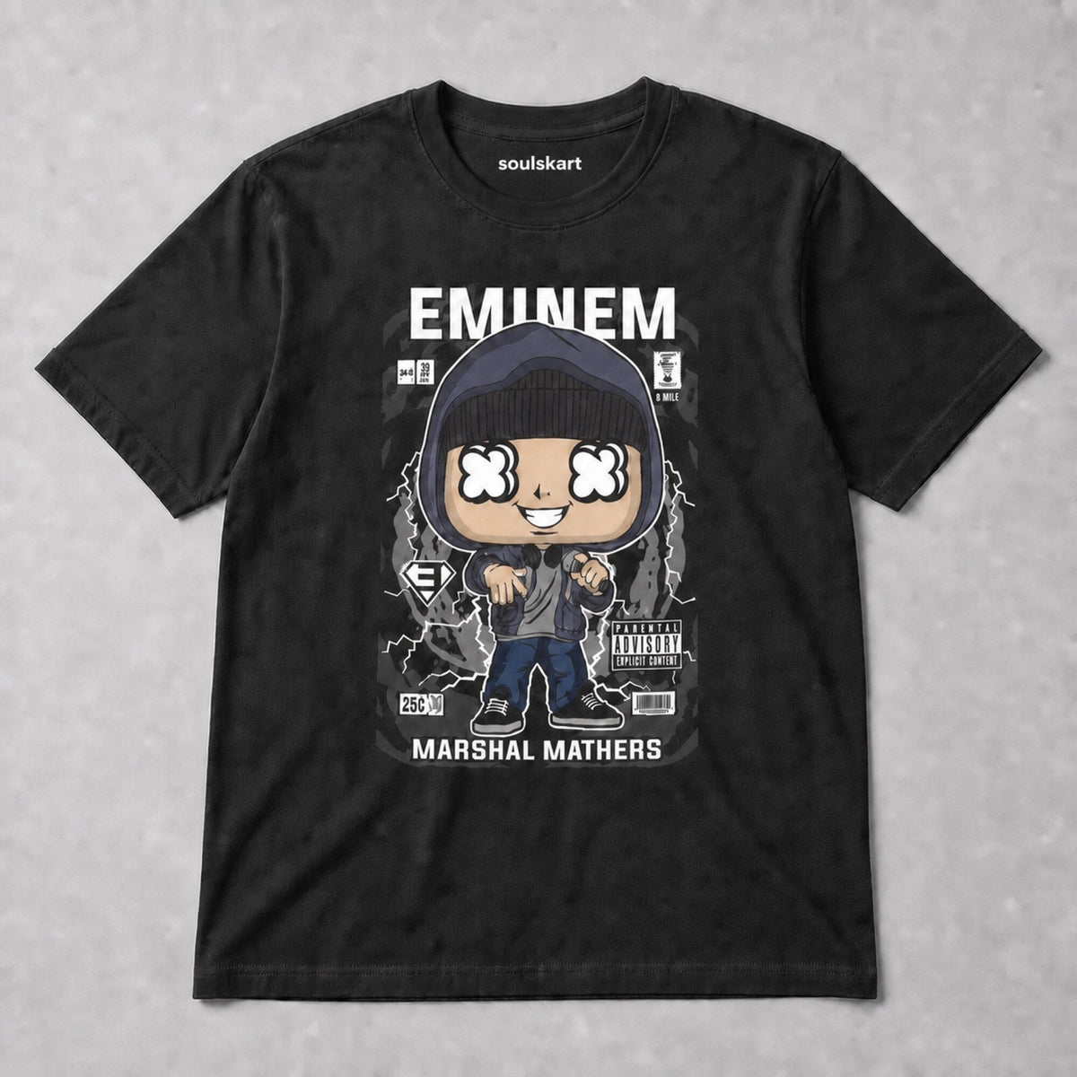Eminem Pop Art Unisex T-Shirt — on hanger