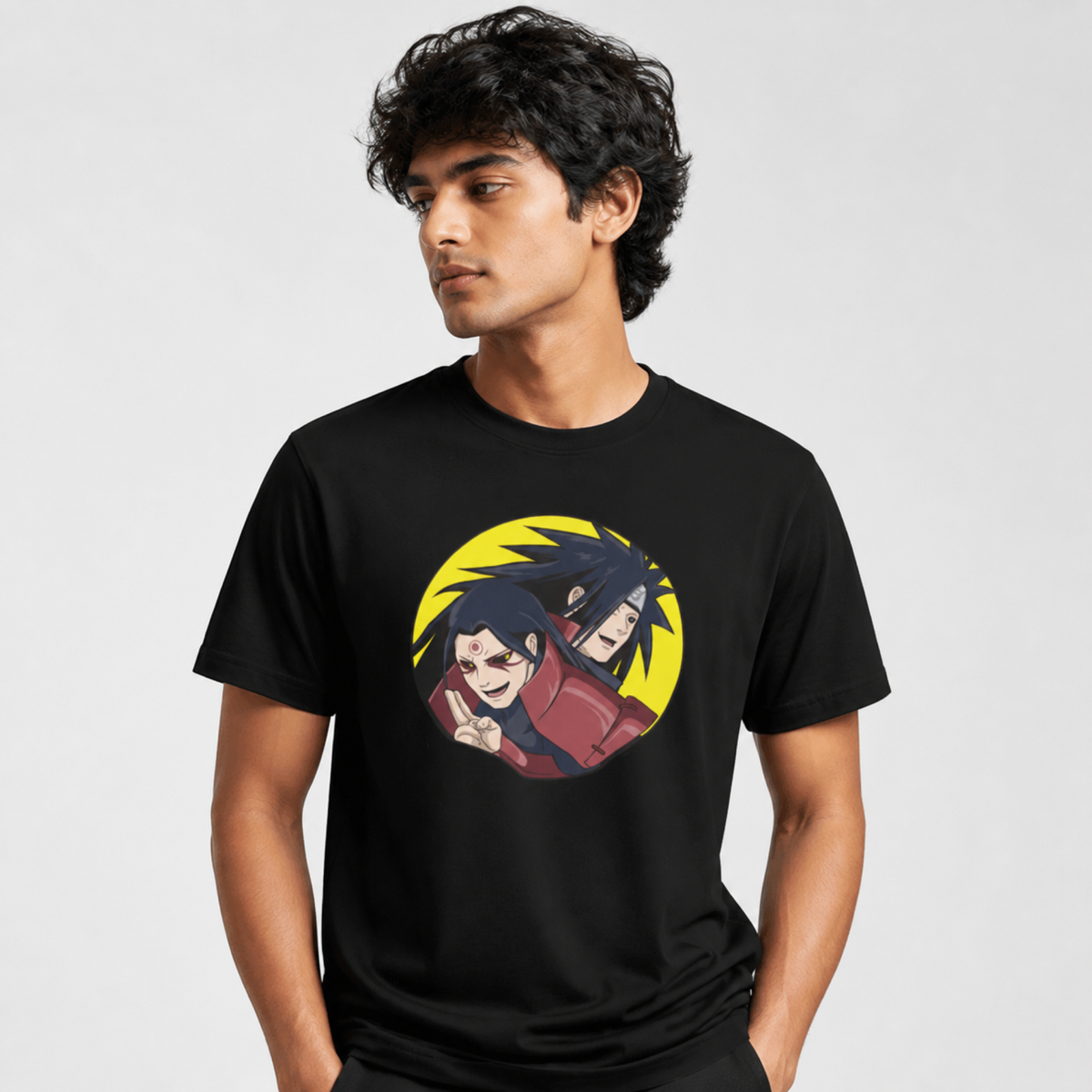 Epic Showdown Tee: Hashirama Senju vs. Madara Uchiha - Ultimate Naruto Fan T-Shirt