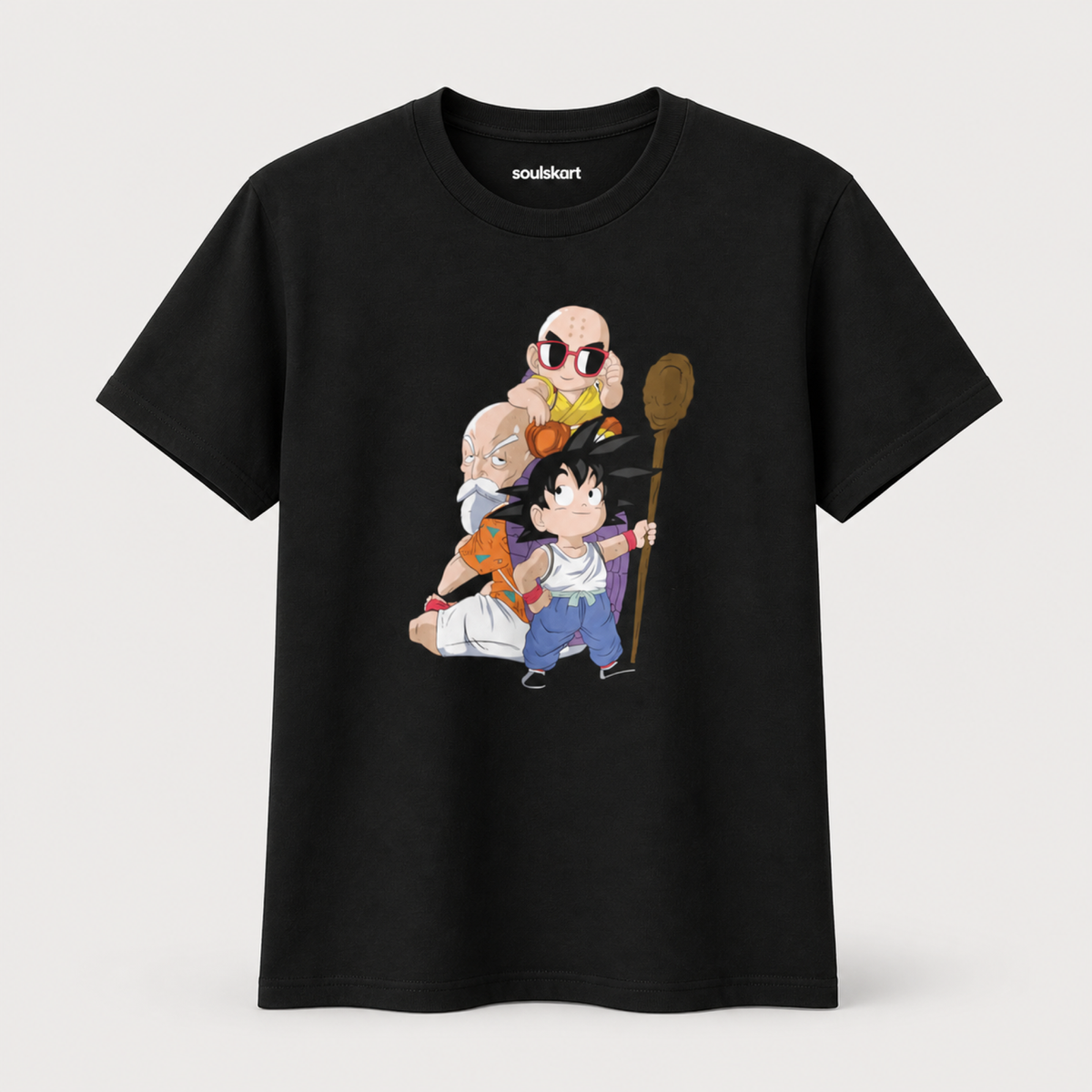 "Epic Trio Adventure" Unisex T-Shirt with Goku, Krillin, and Master Roshi Print