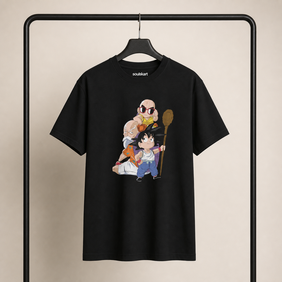 "Epic Trio Adventure" Unisex T-Shirt with Goku, Krillin, and Master Roshi Print