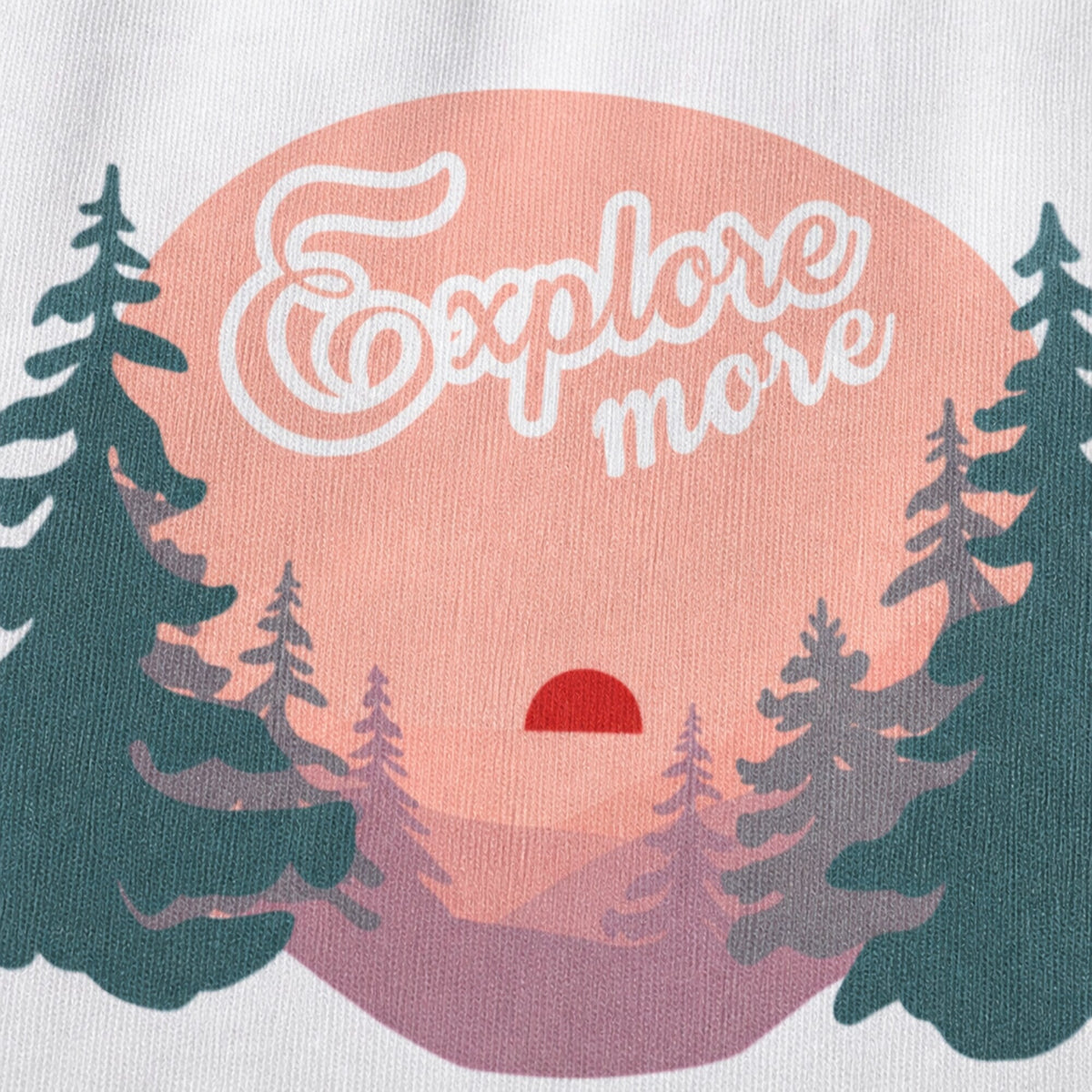 Explore More Unisex T-Shirt — print detail close-up