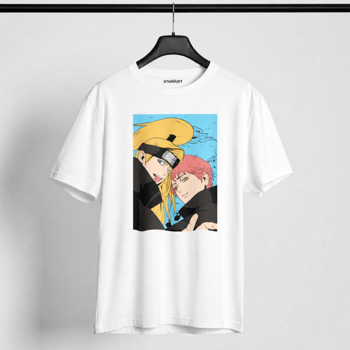Explosive Artistry Unleashed: Deidara & Sasori Naruto Print Unisex T-Shirt
