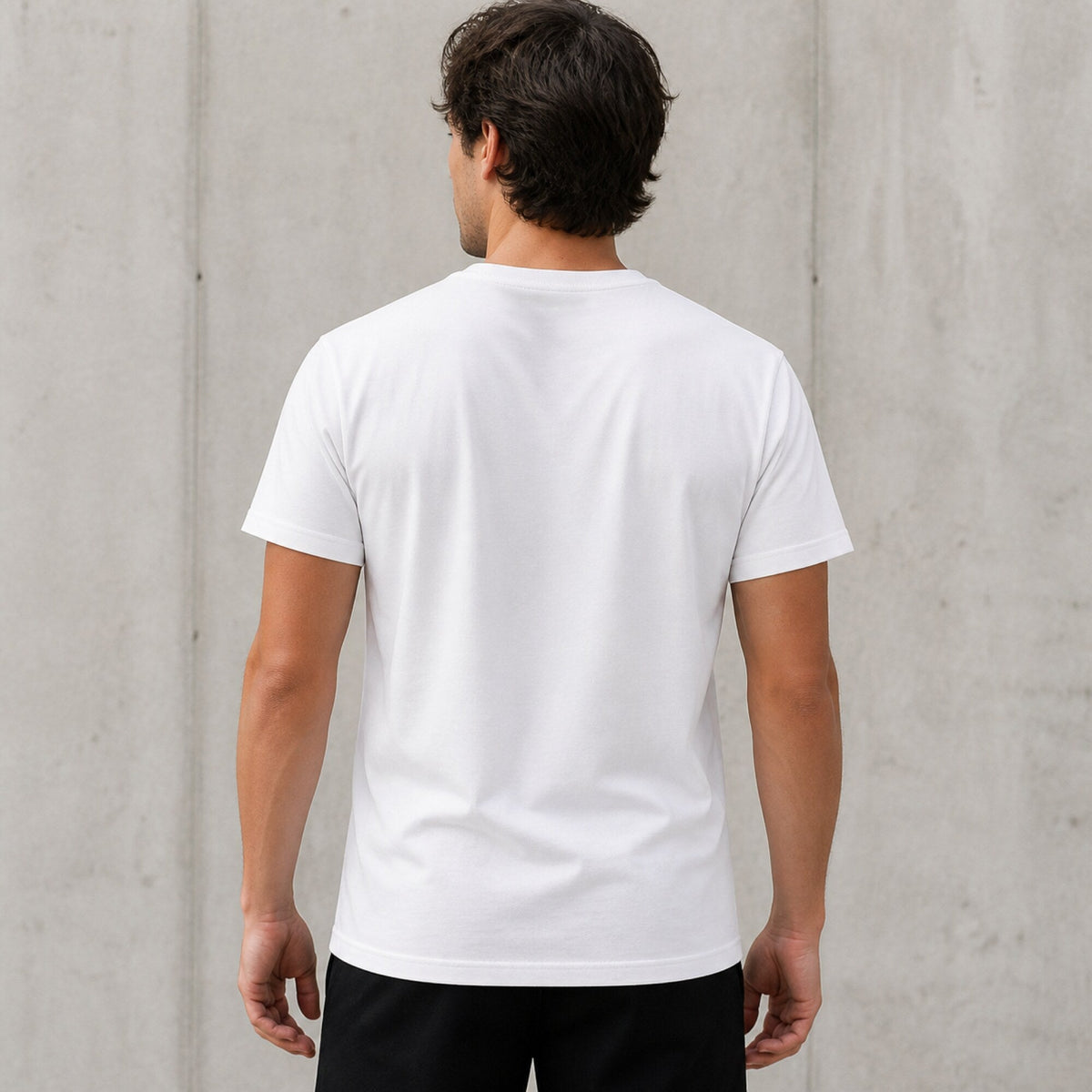 Fake It & Make It Unisex Streetwear T-Shirt — worn on model, back