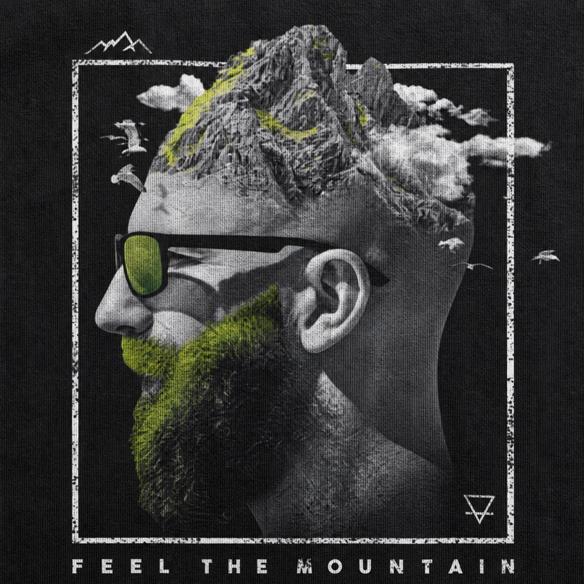 Feel The Mountains Unisex T-Shirt — print detail close-up