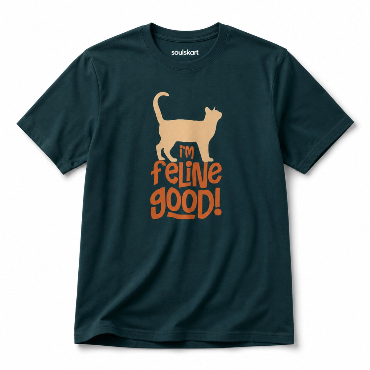 Feline Good Unisex Printed T-Shirt — front view