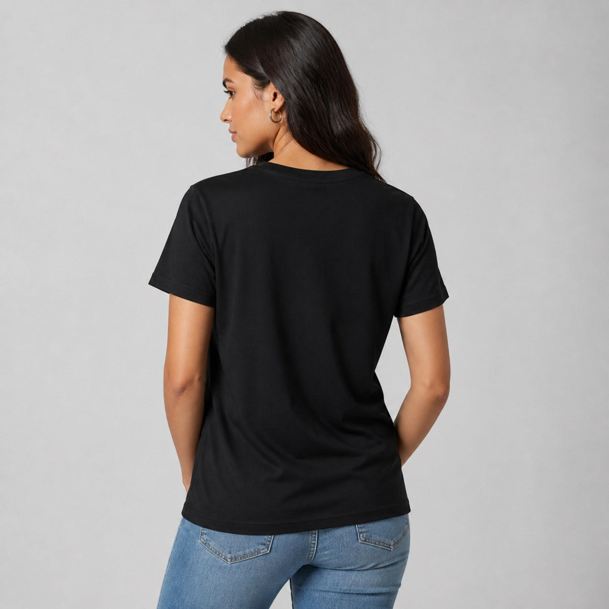 First, Coffee T-Shirt — worn on model, back