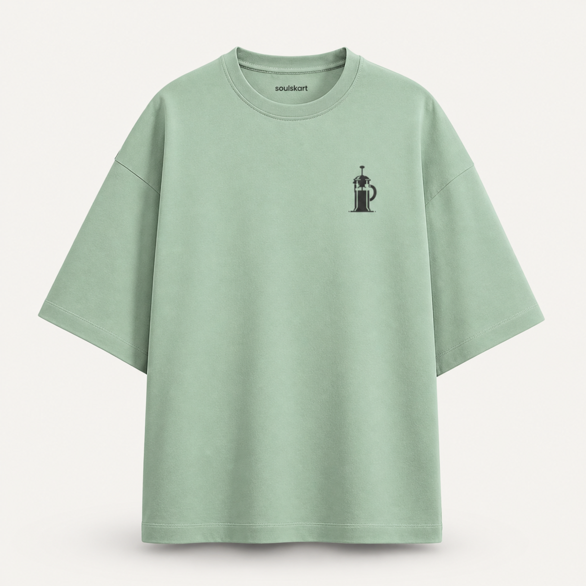 French Press Embroidered Oversized Slouch Tee