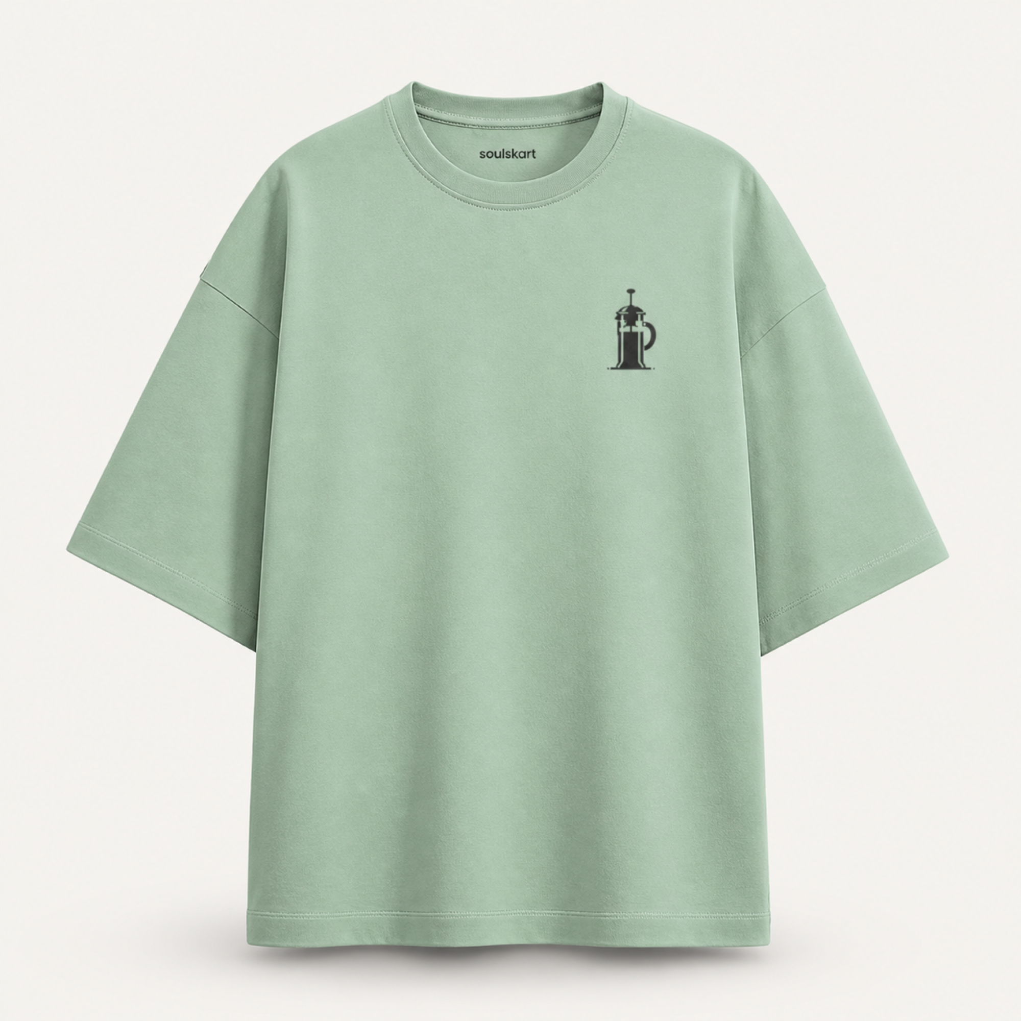 French Press Embroidered Oversized Slouch Tee