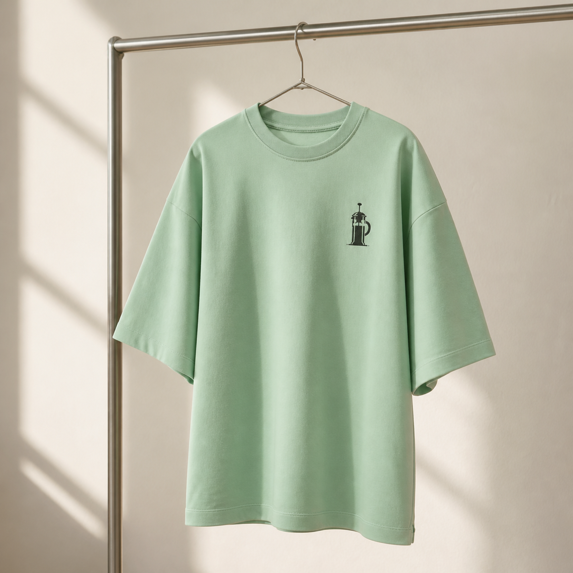 French Press Embroidered Oversized Slouch Tee