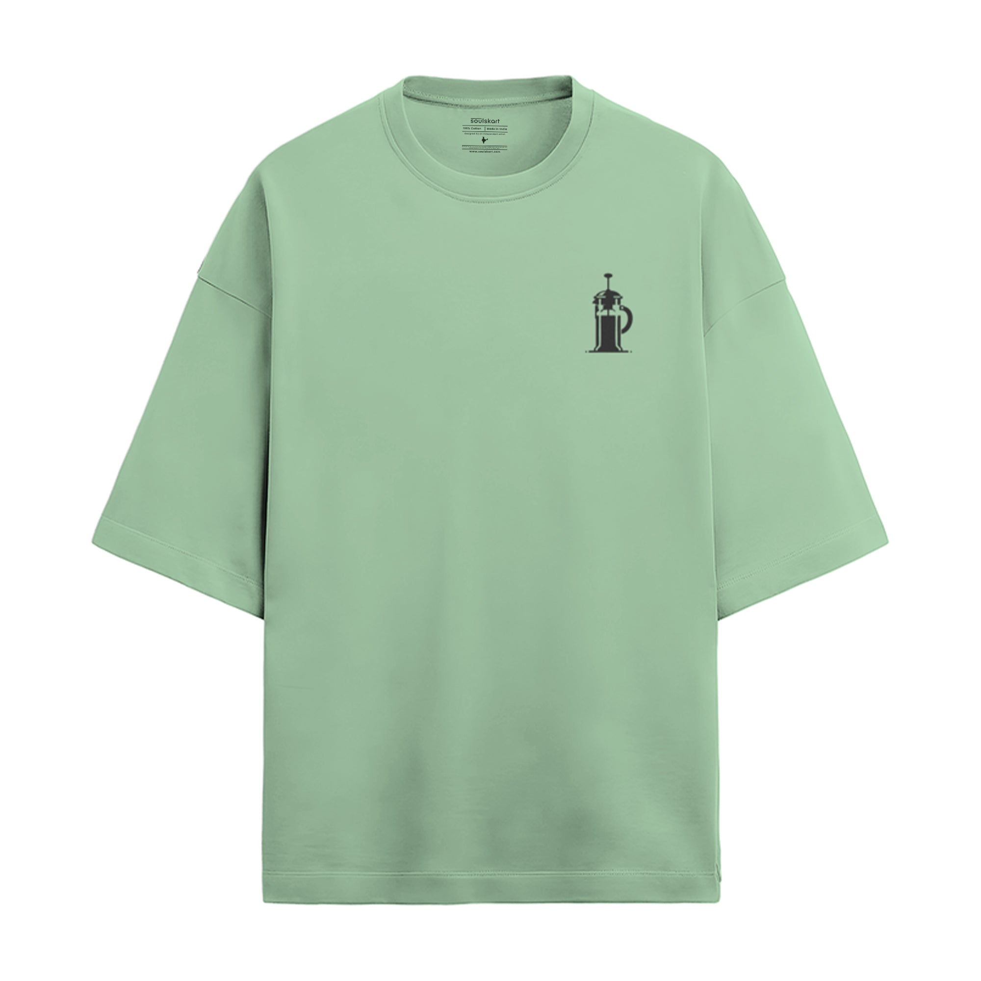 French Press Embroidered Oversized Slouch Tee - Main Product Image