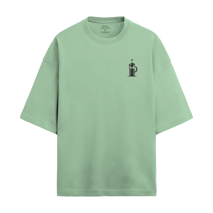 French Press Embroidered Oversized Slouch Tee — main product image