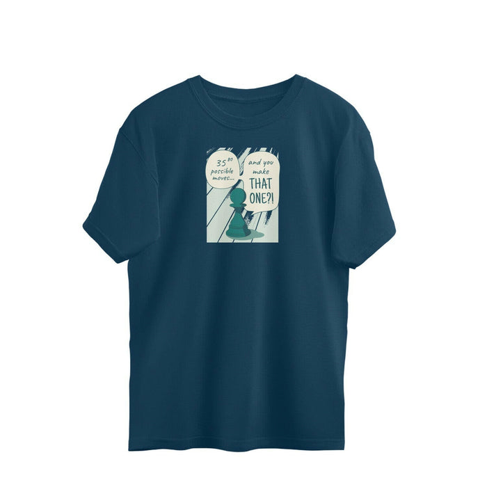 Possible Moves Chess Unisex Oversized T-Shirt — main product image