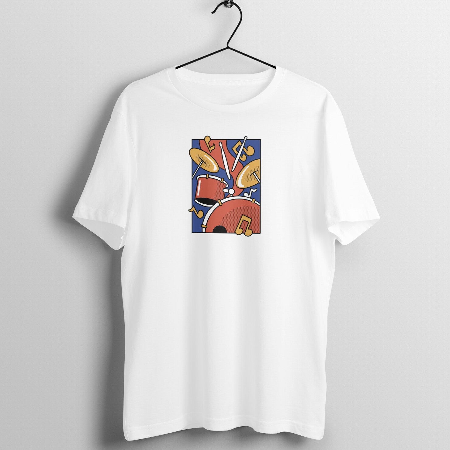 Beat It! Unisex Drum-Print Tee - Main Product Image