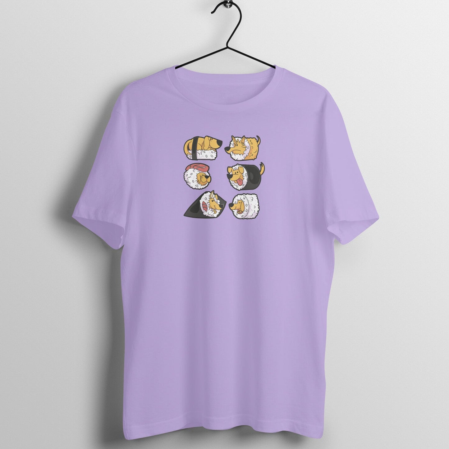 Dog Sushi Delight: Unisex Cotton Tee for Sushi & Pup Lovers! - Main Product Image