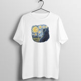 Starry Night Meets Whiskers: Cat Van Gogh Unisex Tee