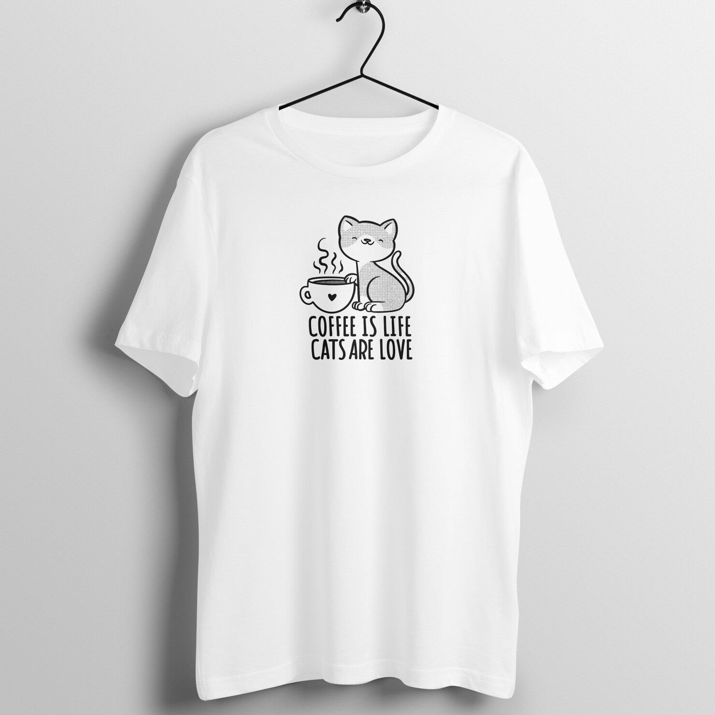 Coffee & Cats Unisex Tee: The Ultimate Life & Love Combo! - Main Product Image