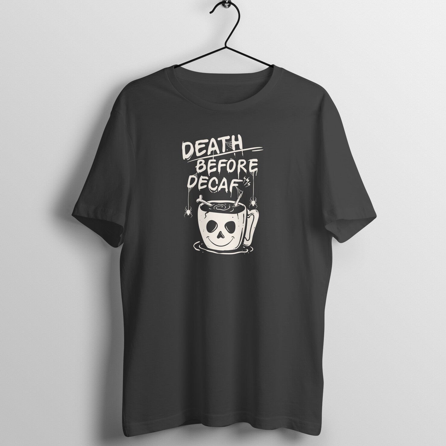 "Death Before Decaf" Unisex T-Shirt - Main Product Image