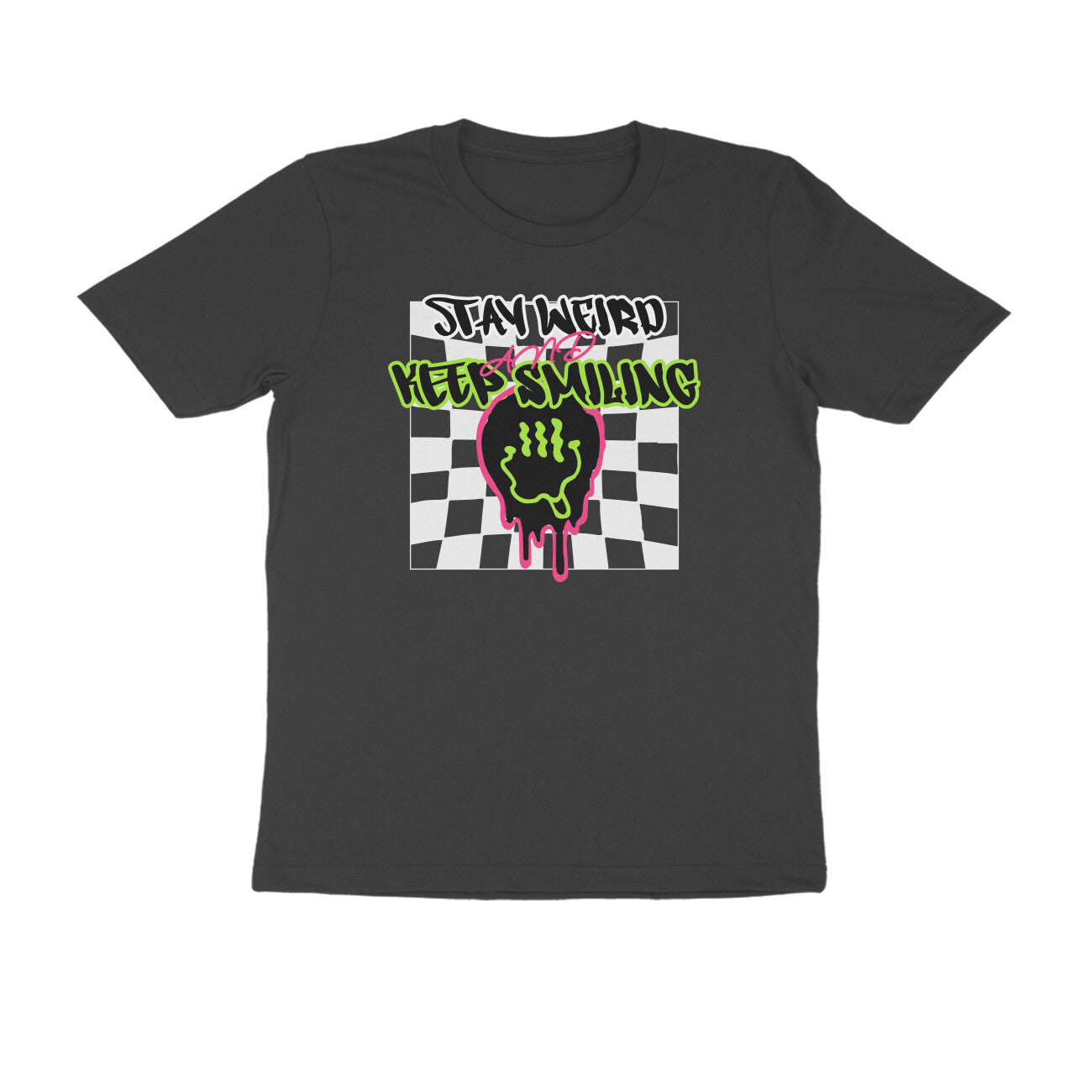 "Stay Weird & Keep Smiling" Unisex Streetwear T-Shirt - Main Product Image