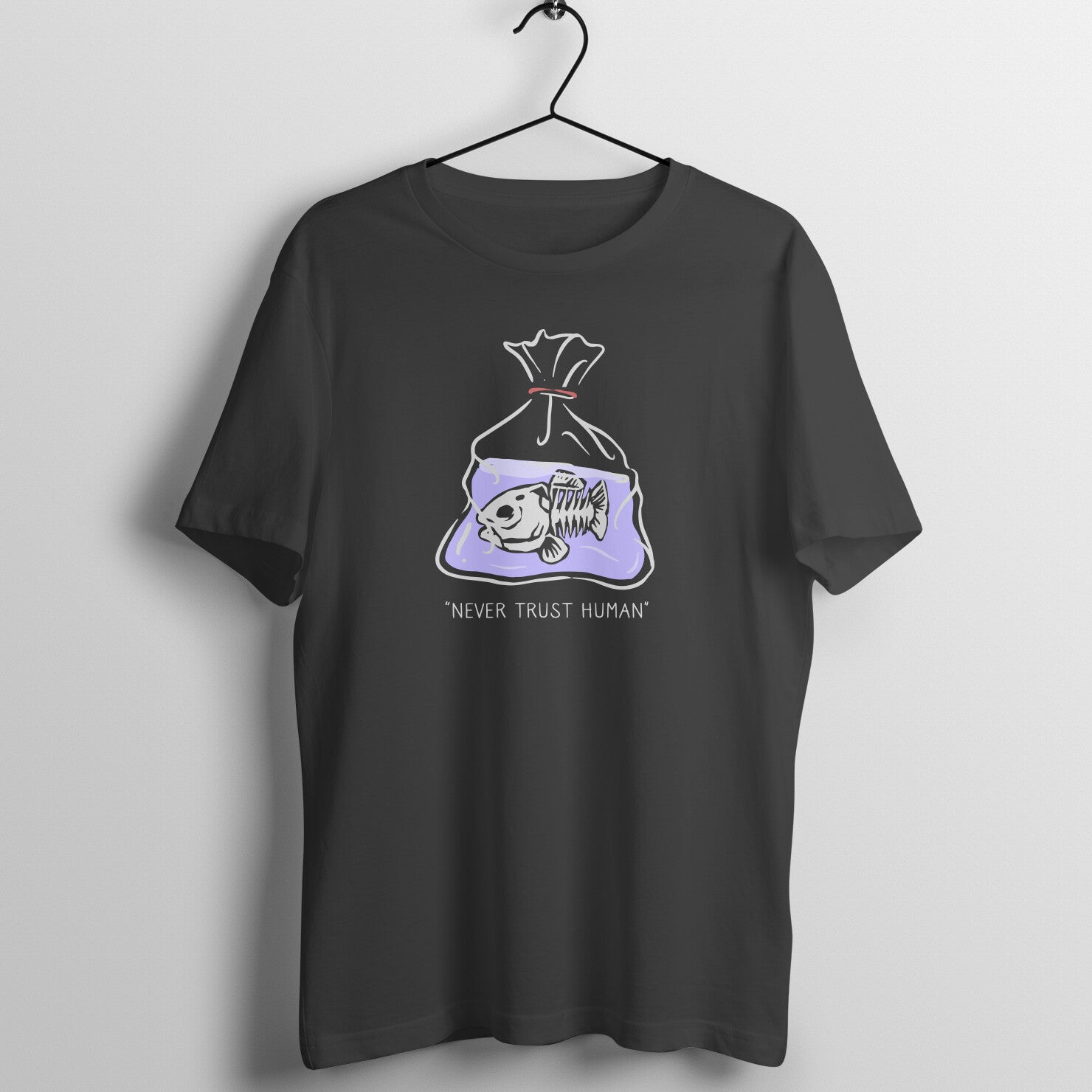 "Never Trust Human" Unisex Streetwear Tee - Main Product Image
