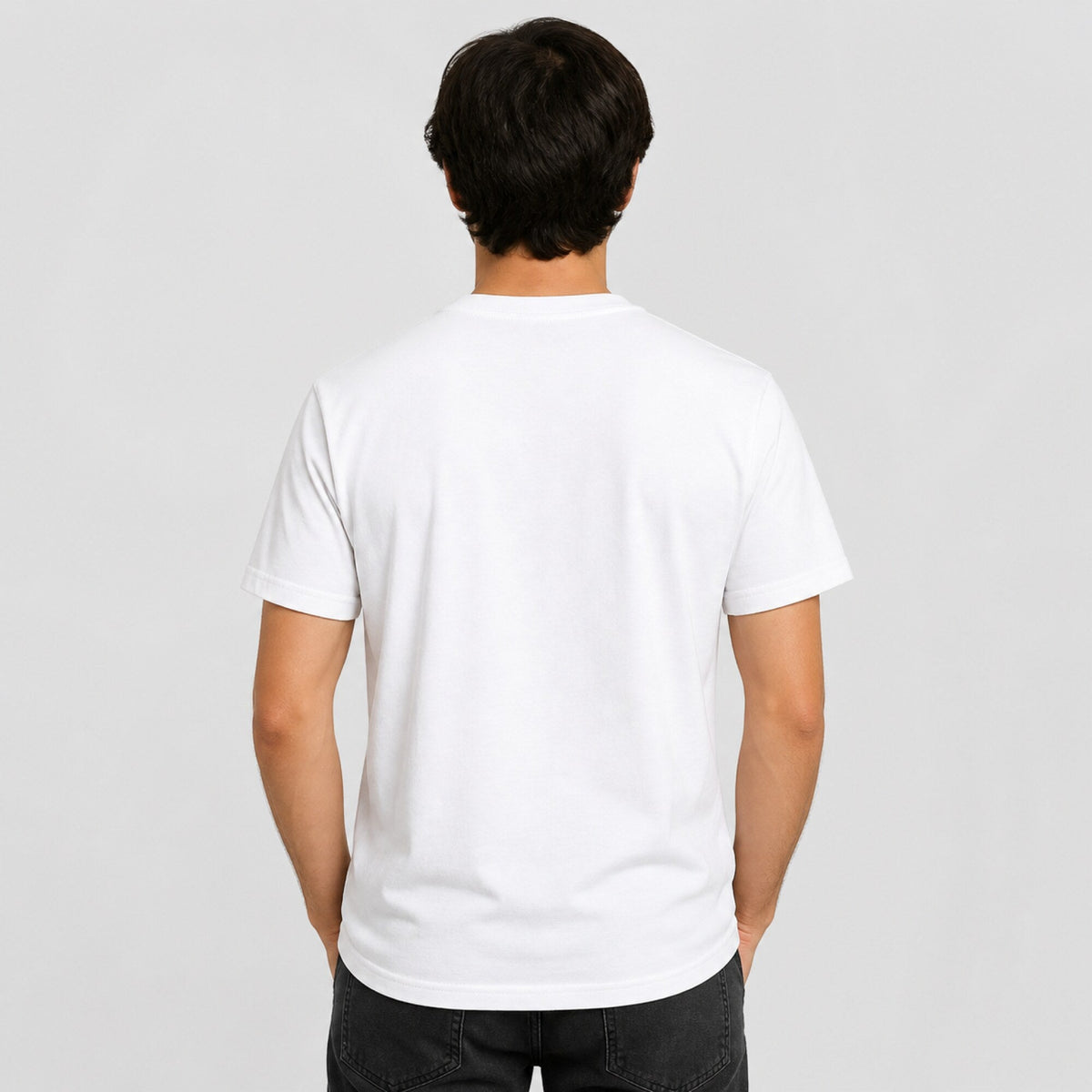 Go Vegan T-Shirt — worn on model, back