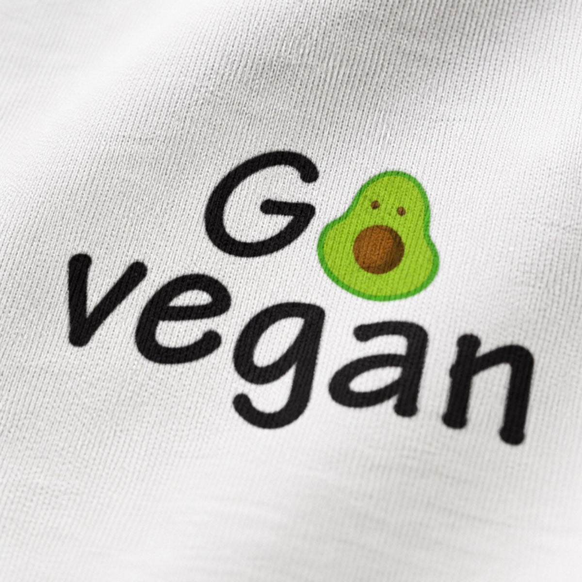 Go Vegan T-Shirt — print detail close-up