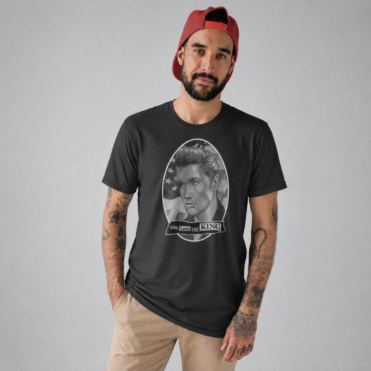 God Save the King Unisex T-Shirt — worn on model, front