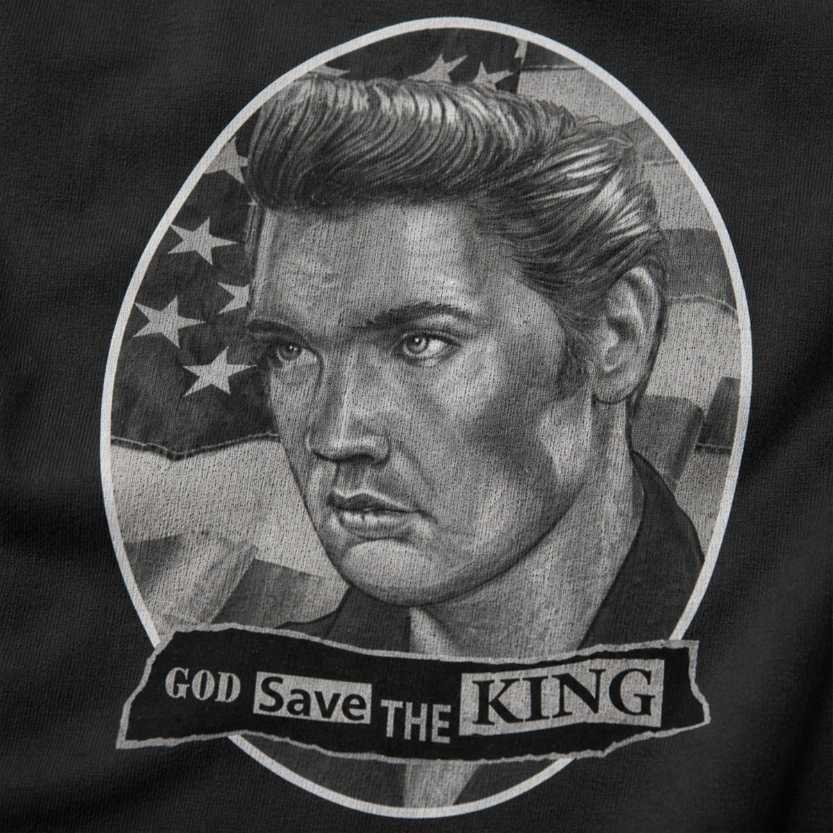 God Save the King Unisex T-Shirt — print detail close-up