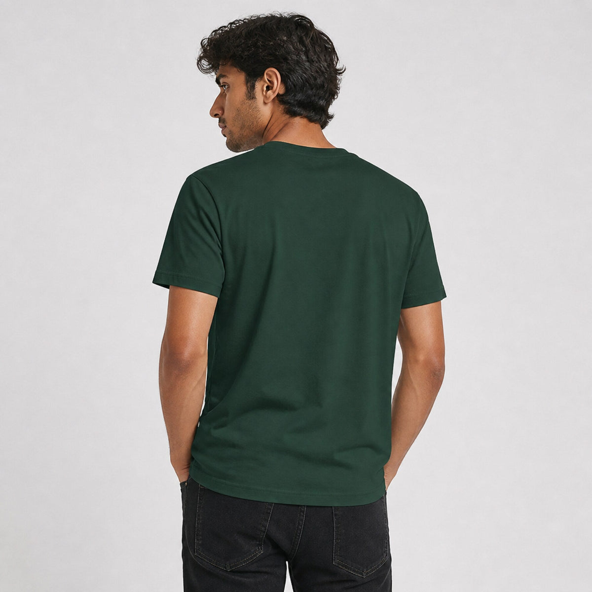 Green Day Band Tee — worn on model, back