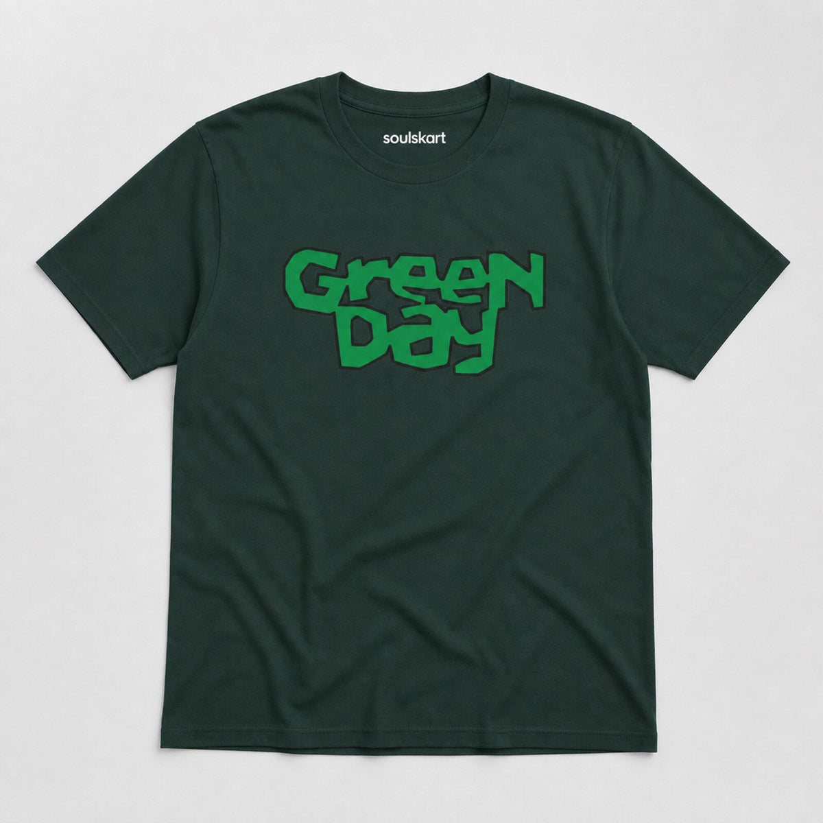 Green Day Band Tee — on hanger