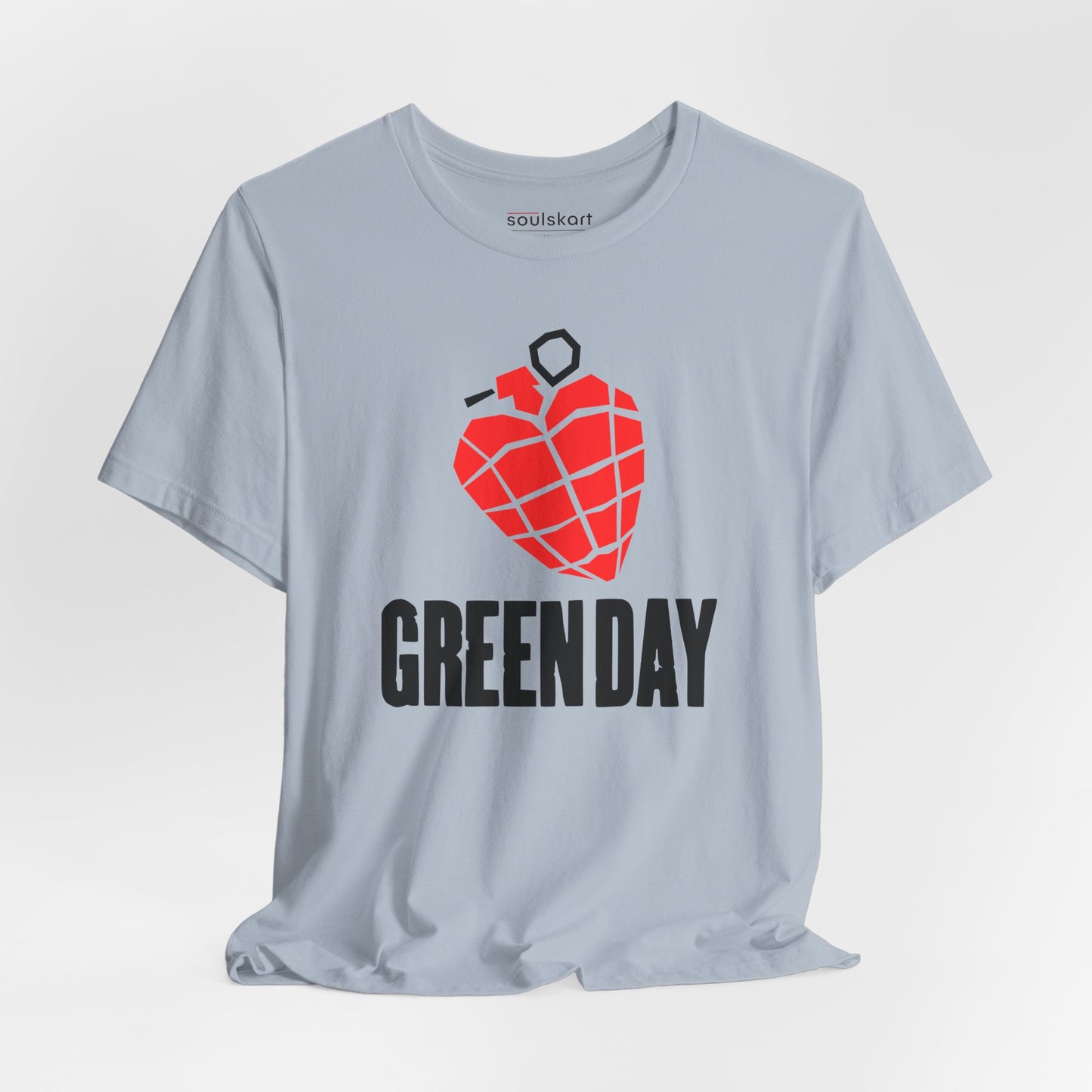 Green Day Grenade Heart Tee — Light Blue — main product image