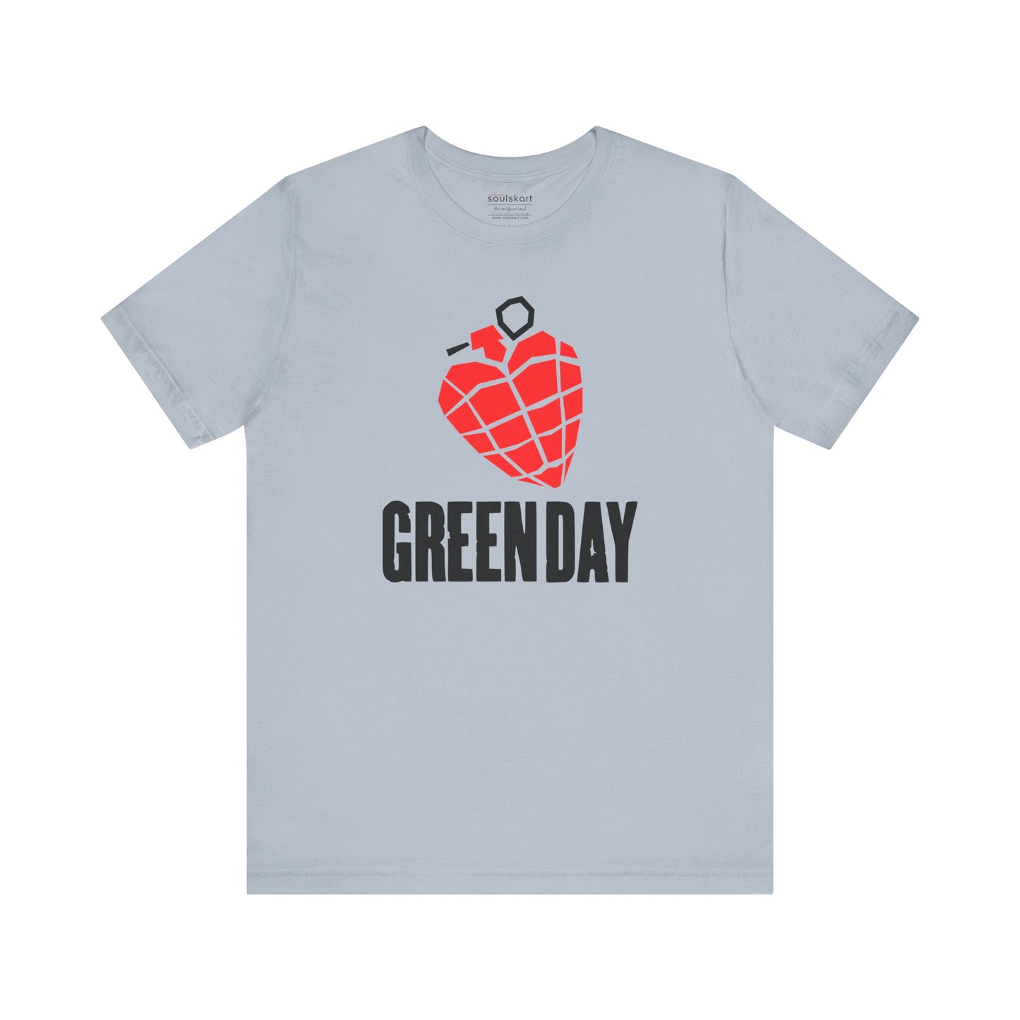 Green Day Grenade Heart Tee — Light Blue — front view